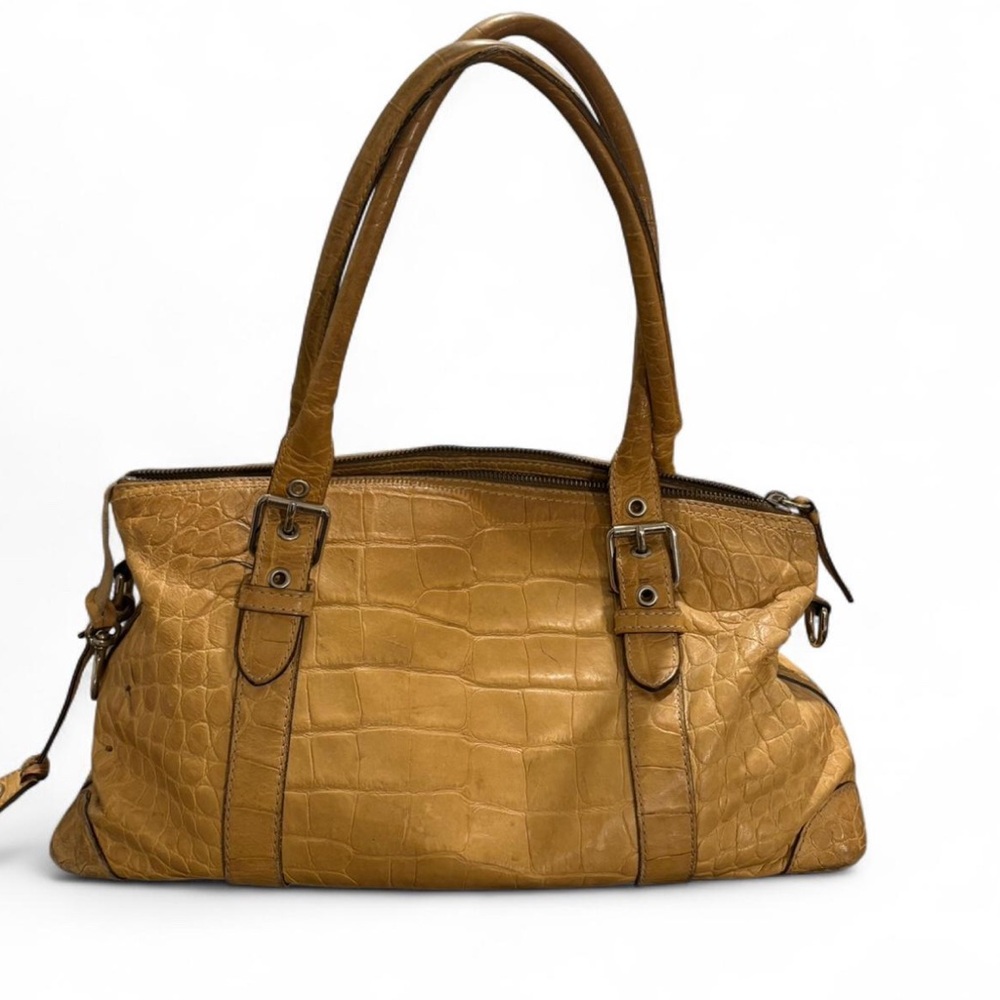 Dooney & Bourke vintage Nile Wheat Crocodile embossed Leather Bag